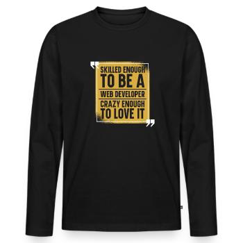 Développeur Web Développeur Web Développeur Web - T-shirt manches longues Premium bio Homme - noir - Devant - Nico (187cm)