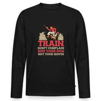 Hundetrainer Hundetrainer - Männer Premium Bio Langarmshirt - Schwarz - Vorne - Nico (187cm)
