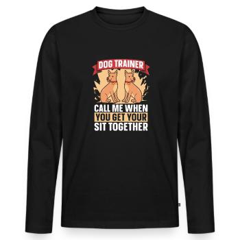 Hundetrainer Hundetrainer - Männer Premium Bio Langarmshirt - Schwarz - Vorne - Nico (187cm)