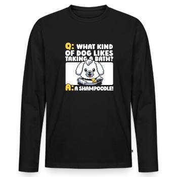 Hundetrainer Hundetrainer - Männer Premium Bio Langarmshirt - Schwarz - Vorne - Nico (187cm)