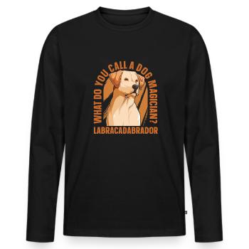 Hundetrainer Hundetrainer - Männer Premium Bio Langarmshirt - Schwarz - Vorne - Nico (187cm)