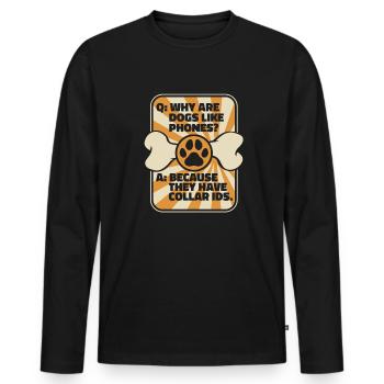 Hundetrainer Hundetrainer - Männer Premium Bio Langarmshirt - Schwarz - Vorne - Nico (187cm)