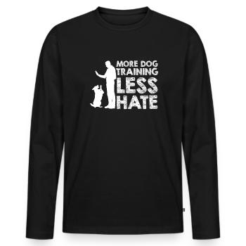 Hundetrainer Hundetrainer - Männer Premium Bio Langarmshirt - Schwarz - Vorne - Nico (187cm)