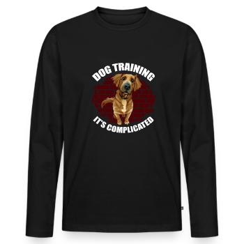 Hundetrainer Hundetrainer - Männer Premium Bio Langarmshirt - Schwarz - Vorne - Nico (187cm)