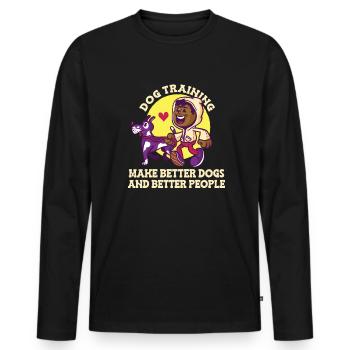 Dog trainer Dog trainer - Men's Premium Organic Long Sleeve Shirt - black - Front - Nico (187cm)