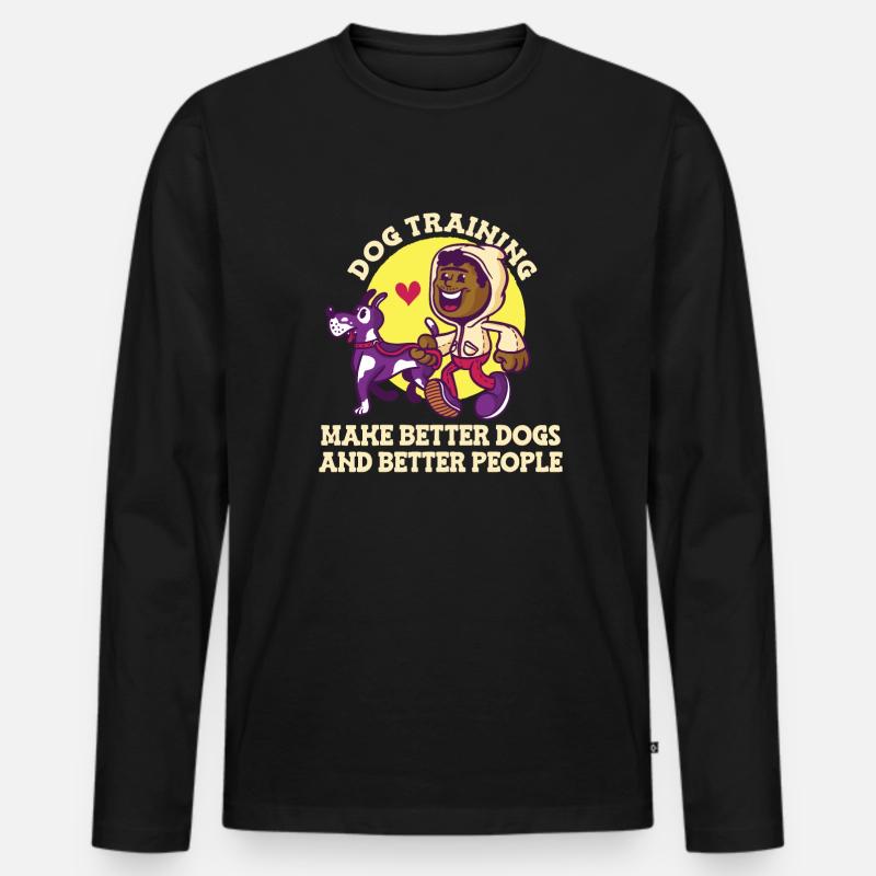 Hundetrainer Hundetrainer - Männer Premium Bio Langarmshirt - Schwarz