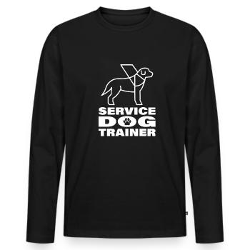 Hundetrainer Hundetrainer - Männer Premium Bio Langarmshirt - Schwarz - Vorne - Nico (187cm)