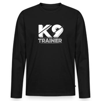 Hundetrainer Hundetrainer - Männer Premium Bio Langarmshirt - Schwarz - Vorne - Nico (187cm)