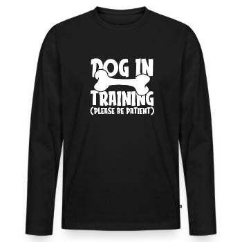 Dog Trainer Dog Trainer - Men's Premium Organic Long Sleeve Shirt - black - Front - Nico (187cm)