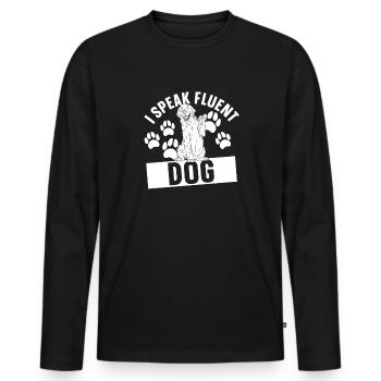 Hundetrainer Hundetrainer - Männer Premium Bio Langarmshirt - Schwarz - Vorne - Nico (187cm)