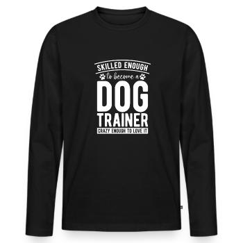 Hundetrainer Hundetrainer - Männer Premium Bio Langarmshirt - Schwarz - Vorne - Nico (187cm)