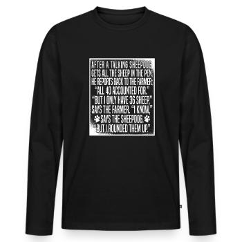 Hundetrainer Hundetrainer - Männer Premium Bio Langarmshirt - Schwarz - Vorne - Nico (187cm)