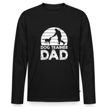 Hundetrainer Hundetrainer - Männer Premium Bio Langarmshirt - Schwarz - Vorne - Nico (187cm)