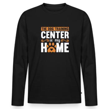 Hundetrainer Hundetrainer - Männer Premium Bio Langarmshirt - Schwarz - Vorne - Nico (187cm)