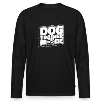 Hundetrainer Hundetrainer - Männer Premium Bio Langarmshirt - Schwarz - Vorne - Nico (187cm)