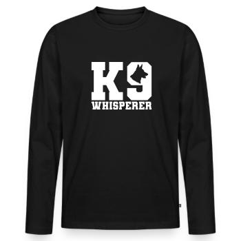 Hundetrainer Hundetrainer - Männer Premium Bio Langarmshirt - Schwarz - Vorne - Nico (187cm)
