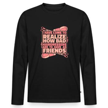 Coiffeur Coiffeur Drôle - T-shirt manches longues Premium bio Homme - noir - Devant - Nico (187cm)