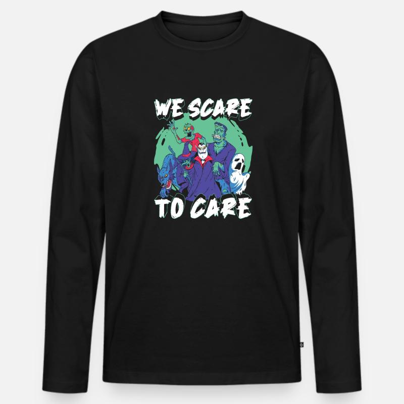 Halloween - Männer Premium Bio Langarmshirt - Schwarz