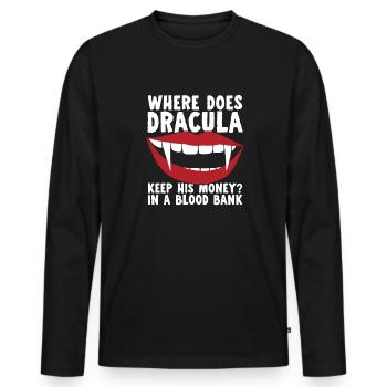 Halloween Funny Dracula - Men's Premium Organic Long Sleeve Shirt - black - Front - Nico (187cm)