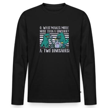 Dinosaurier Erwachsener Dinosaurier - Männer Premium Bio Langarmshirt - Schwarz - Vorne - Nico (187cm)