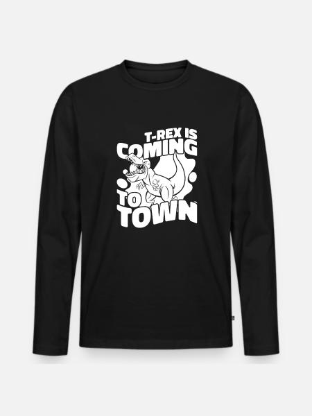 Dinosaur T Rex - Men's Premium Organic Long Sleeve Shirt - black