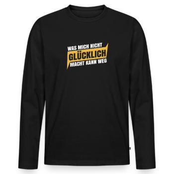 Schwarzer Humor Ironie - Männer Premium Bio Langarmshirt - Schwarz - Vorne - Nico (187cm)