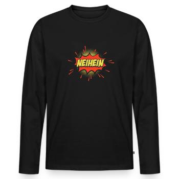 Schwarzer Humor Ironie - Männer Premium Bio Langarmshirt - Schwarz - Vorne - Nico (187cm)