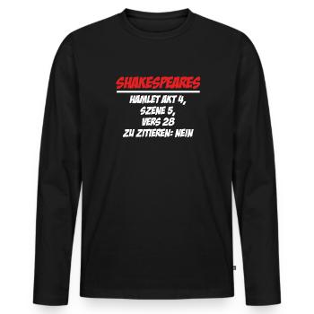 Schwarzer Humor Ironie - Männer Premium Bio Langarmshirt - Schwarz - Vorne - Nico (187cm)