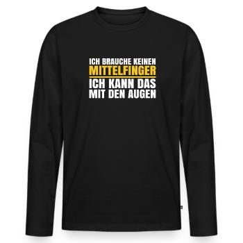 Schwarzer Humor Ironie - Männer Premium Bio Langarmshirt - Schwarz - Vorne - Nico (187cm)