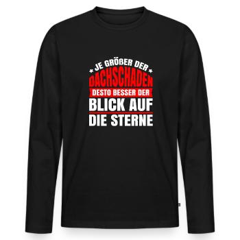 Schwarzer Humor Ironie - Männer Premium Bio Langarmshirt - Schwarz - Vorne - Nico (187cm)