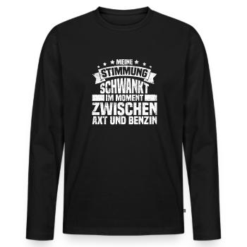 Schwarzer Humor Ironie - Männer Premium Bio Langarmshirt - Schwarz - Vorne - Nico (187cm)