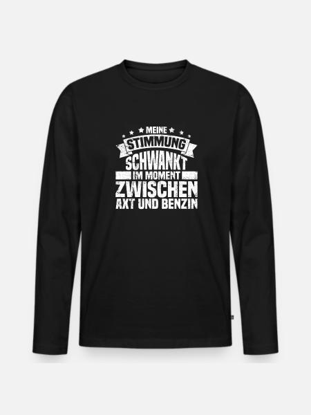 Schwarzer Humor Ironie - Männer Premium Bio Langarmshirt - Schwarz