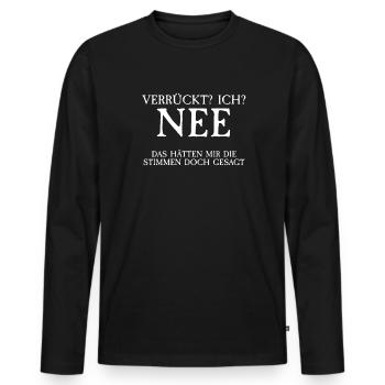 Schwarzer Humor Ironie - Männer Premium Bio Langarmshirt - Schwarz - Vorne - Nico (187cm)