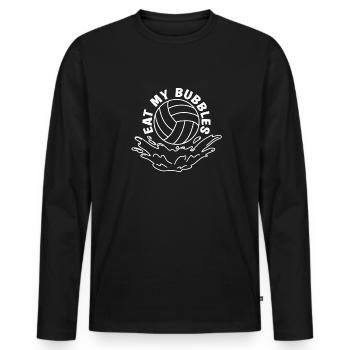 Water polo water polo eats my bubbles - Men's Premium Organic Long Sleeve Shirt - black - Front - Nico (187cm)