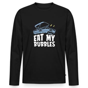 Ponton bateau mange mes bulles - T-shirt manches longues Premium bio Homme - noir - Devant - Nico (187cm)