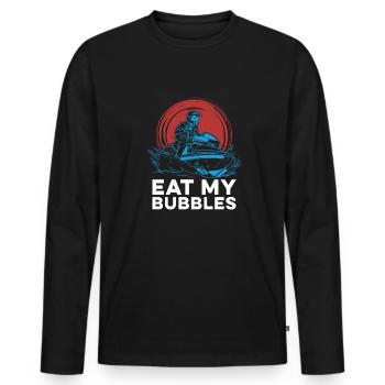 Jet Ski Mange mes bulles - T-shirt manches longues Premium bio Homme - noir - Devant - Nico (187cm)