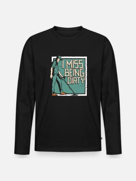 Prospectors Digging Treasure - Men's Premium Organic Long Sleeve Shirt - black