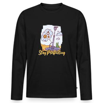 Schürfer Schürfen Schatz - Männer Premium Bio Langarmshirt - Schwarz - Vorne - Nico (187cm)