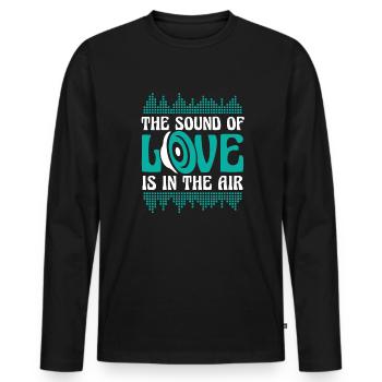 Ingénieur du son Ingénieur du son mari - T-shirt manches longues Premium bio Homme - noir - Devant - Nico (187cm)