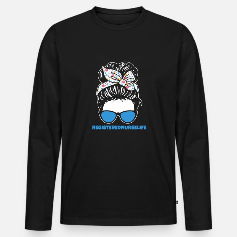 Krankenschwester - Männer Premium Bio Langarmshirt - Schwarz