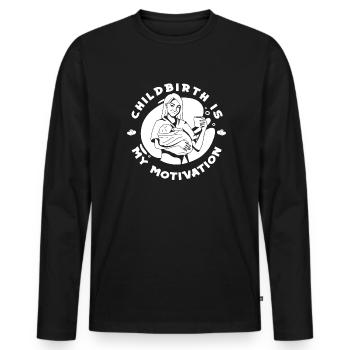 Sage-femme Futur sage-femme - T-shirt manches longues Premium bio Homme - noir - Devant - Nico (187cm)
