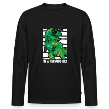 Dinosaurier Erwachsener Dinosaurier - Männer Premium Bio Langarmshirt - Schwarz - Vorne - Nico (187cm)