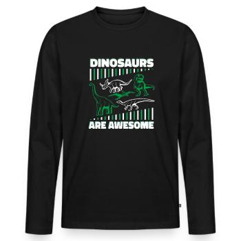 Dinosaurier Erwachsener Dinosaurier - Männer Premium Bio Langarmshirt - Schwarz - Vorne - Nico (187cm)
