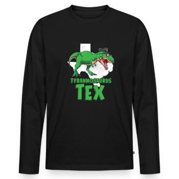 Dinosaurier Erwachsener Dinosaurier - Männer Premium Bio Langarmshirt - Schwarz - Vorne - Nico (187cm)