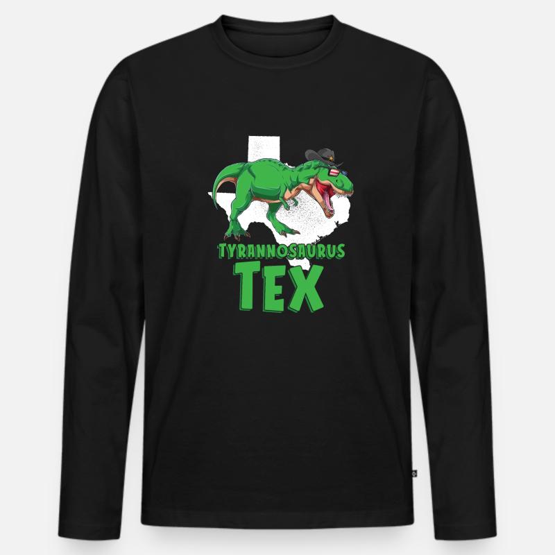 Dinosaurier Erwachsener Dinosaurier - Männer Premium Bio Langarmshirt - Schwarz