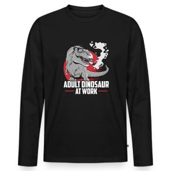 Dinosaurier Erwachsener Dinosaurier - Männer Premium Bio Langarmshirt - Schwarz - Vorne - Nico (187cm)