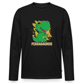 Dinosaurier Erwachsener Dinosaurier - Männer Premium Bio Langarmshirt - Schwarz - Vorne - Nico (187cm)