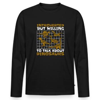 Dinosaurier Erwachsener Dinosaurier - Männer Premium Bio Langarmshirt - Schwarz - Vorne - Nico (187cm)