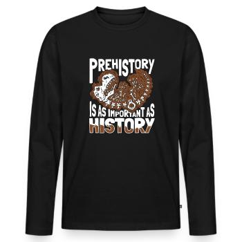 Dinosaurier Erwachsener Dinosaurier - Männer Premium Bio Langarmshirt - Schwarz - Vorne - Nico (187cm)
