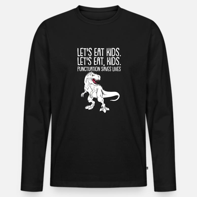 Dinosaurier Erwachsener Dinosaurier - Männer Premium Bio Langarmshirt - Schwarz